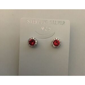2 Ct. Ruby & White Sapphire Earrings